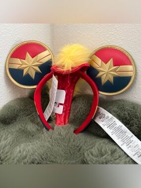 Captain Marvel Red & Blue Character Ear Headband NWT